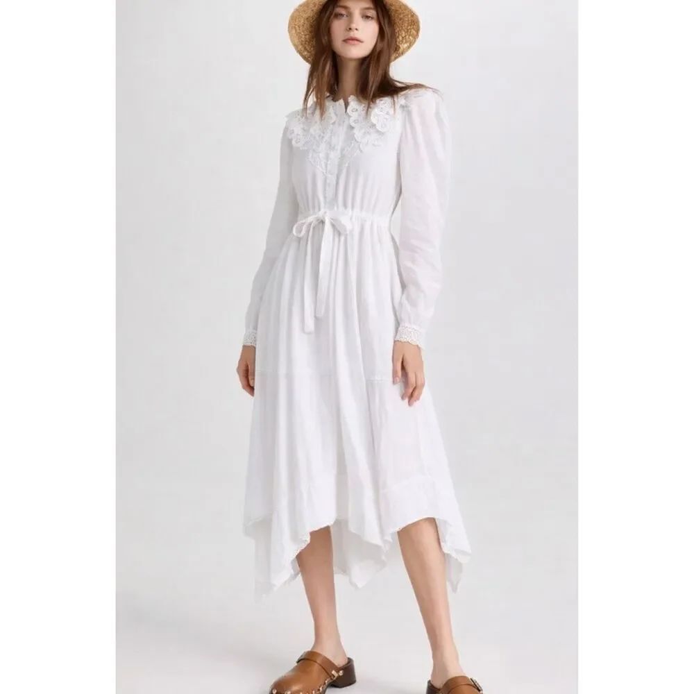 NWOT STUNNING UllaโJohnson fiona lace linen eyelet dress, $695 Sz 4